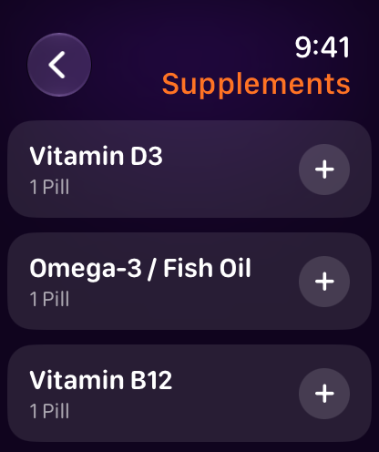 Supplements to tick off: vitamin D3, omega-3 and vitamin B12.